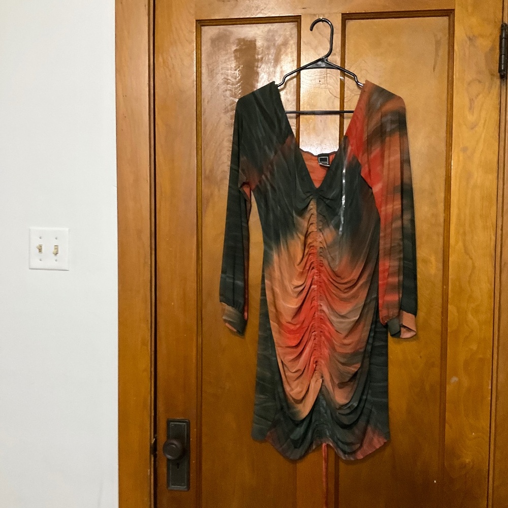 Ruched side-tie minidress
